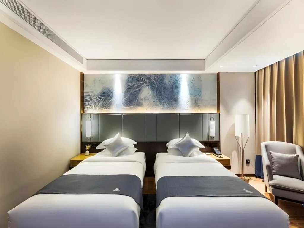 Bed in GreenTree Eastern Hotel Suzhou Dushu Lake Yinshan Lake Guoyuan Road Metro Station