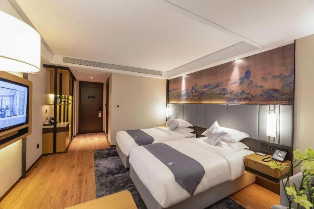 Bed in GreenTree Eastern Hotel Suzhou Dushu Lake Yinshan Lake Guoyuan Road Metro Station