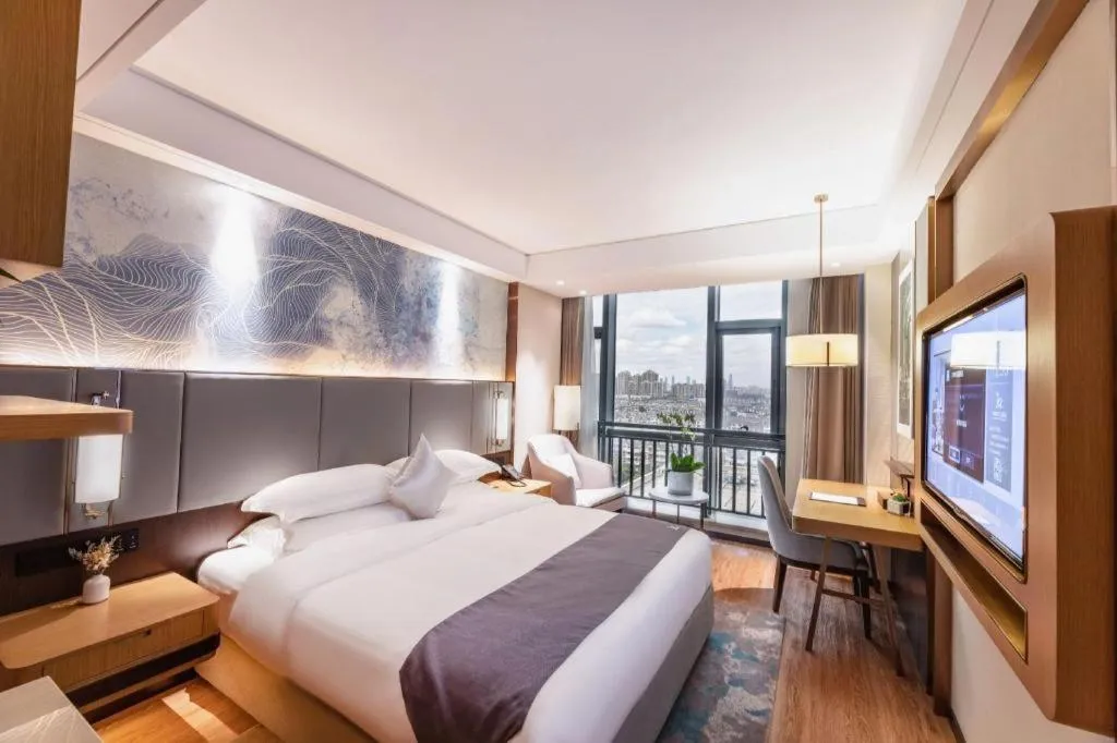 Bed in GreenTree Eastern Hotel Suzhou Dushu Lake Yinshan Lake Guoyuan Road Metro Station