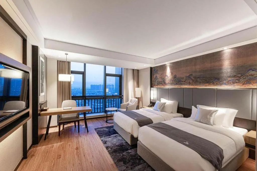 Bed in GreenTree Eastern Hotel Suzhou Dushu Lake Yinshan Lake Guoyuan Road Metro Station