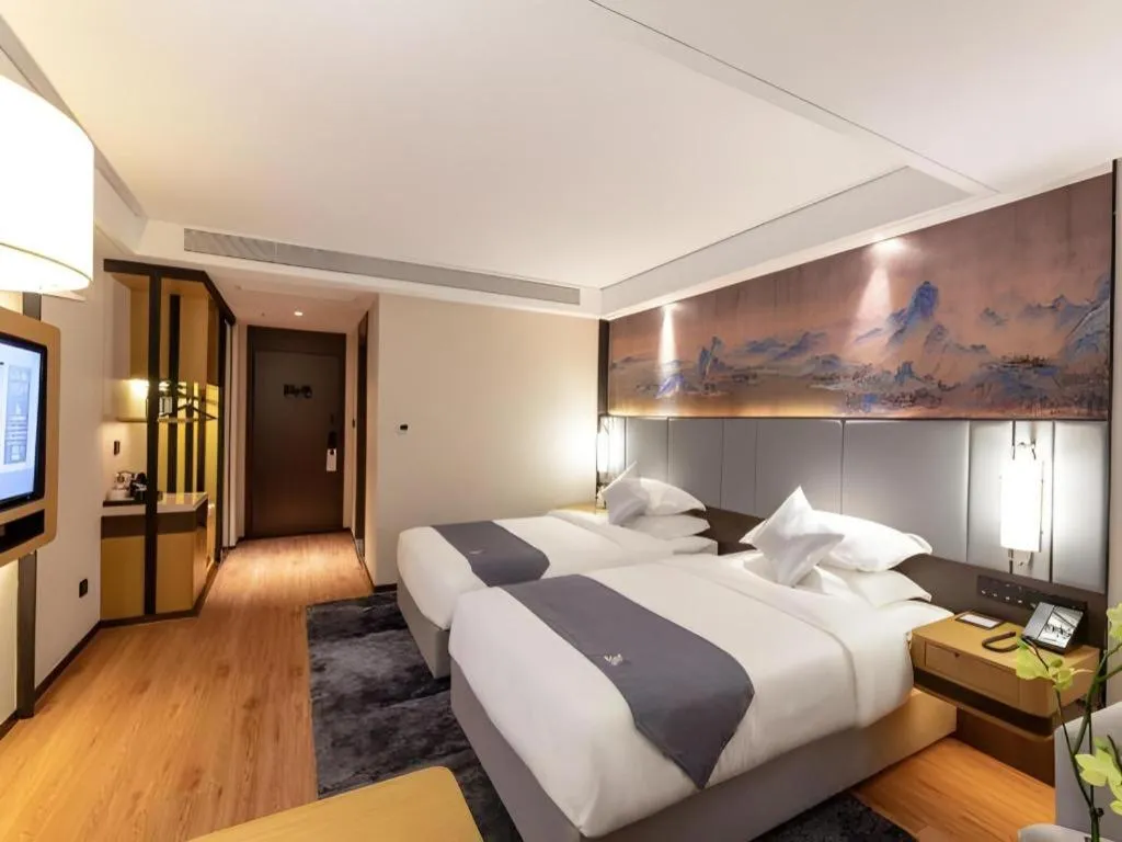 Bed in GreenTree Eastern Hotel Suzhou Dushu Lake Yinshan Lake Guoyuan Road Metro Station