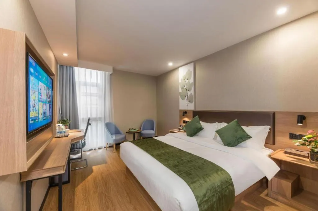 Bed in GreenTree Inn Express Zhangjiagang Hexing Town Shazhou Professional Institue of Technology