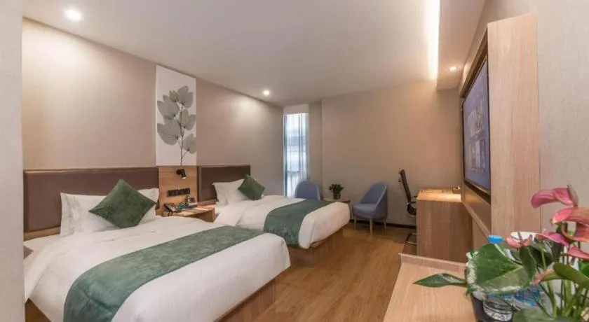 Bed in GreenTree Inn Express Zhangjiagang Hexing Town Shazhou Professional Institue of Technology