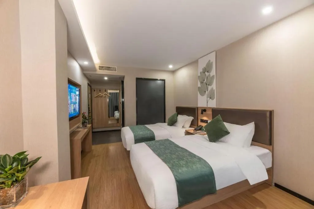 Bed in GreenTree Inn Express Zhangjiagang Hexing Town Shazhou Professional Institue of Technology
