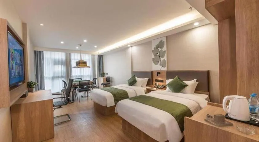 Bed in GreenTree Inn Express Zhangjiagang Hexing Town Shazhou Professional Institue of Technology