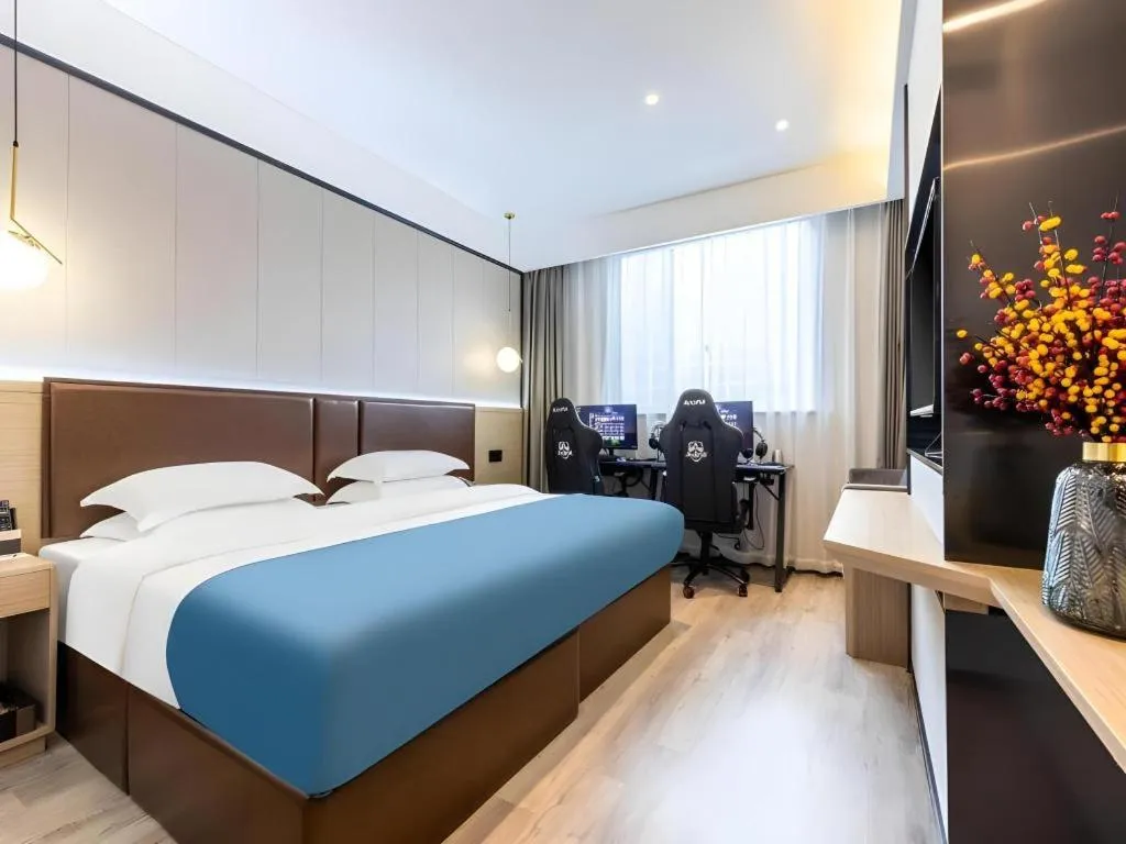 Bed in Gya Hotel Wuxi Hubin Commercial Street Tai Lake Scenic Area