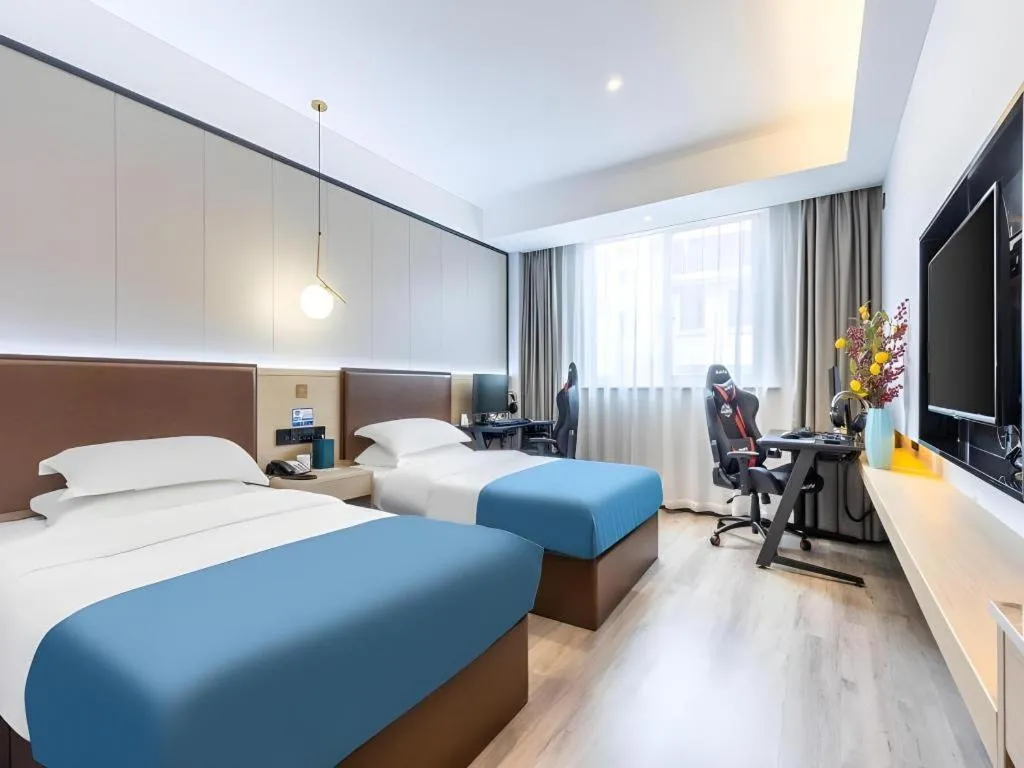 Bed in Gya Hotel Wuxi Hubin Commercial Street Tai Lake Scenic Area