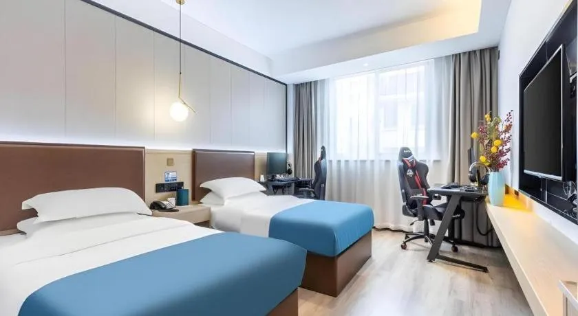 Bed in Gya Hotel Wuxi Hubin Commercial Street Tai Lake Scenic Area