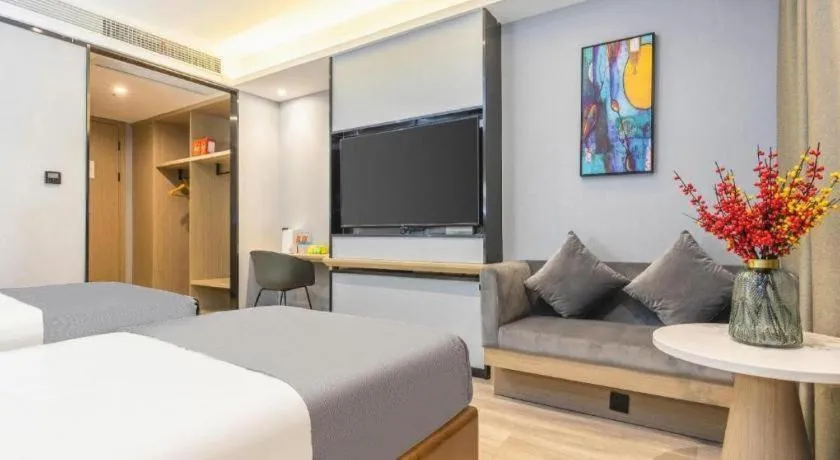 Bed in Gya Hotel Wuxi Hubin Commercial Street Tai Lake Scenic Area