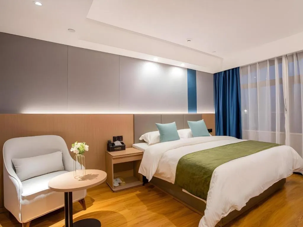 Bed in GreenTree Inn Express Jiangsu Suqian School Yingmadi Road