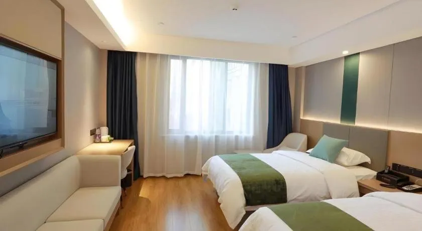 Bed in GreenTree Inn Express Jiangsu Suqian School Yingmadi Road