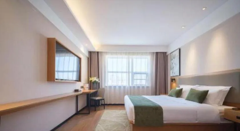 Bed in GreenTree Inn Luoyang Railway Station Wangfujing Wangcheng Park
