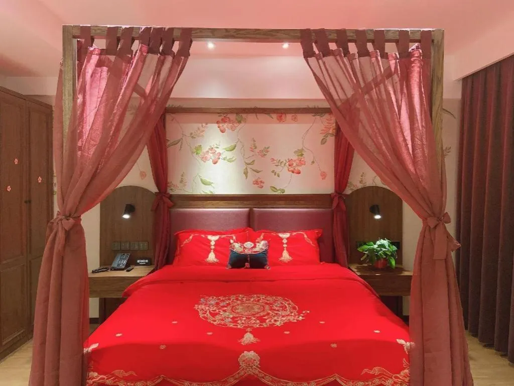 Bed in GreenTree Inn Luoyang Railway Station Wangfujing Wangcheng Park