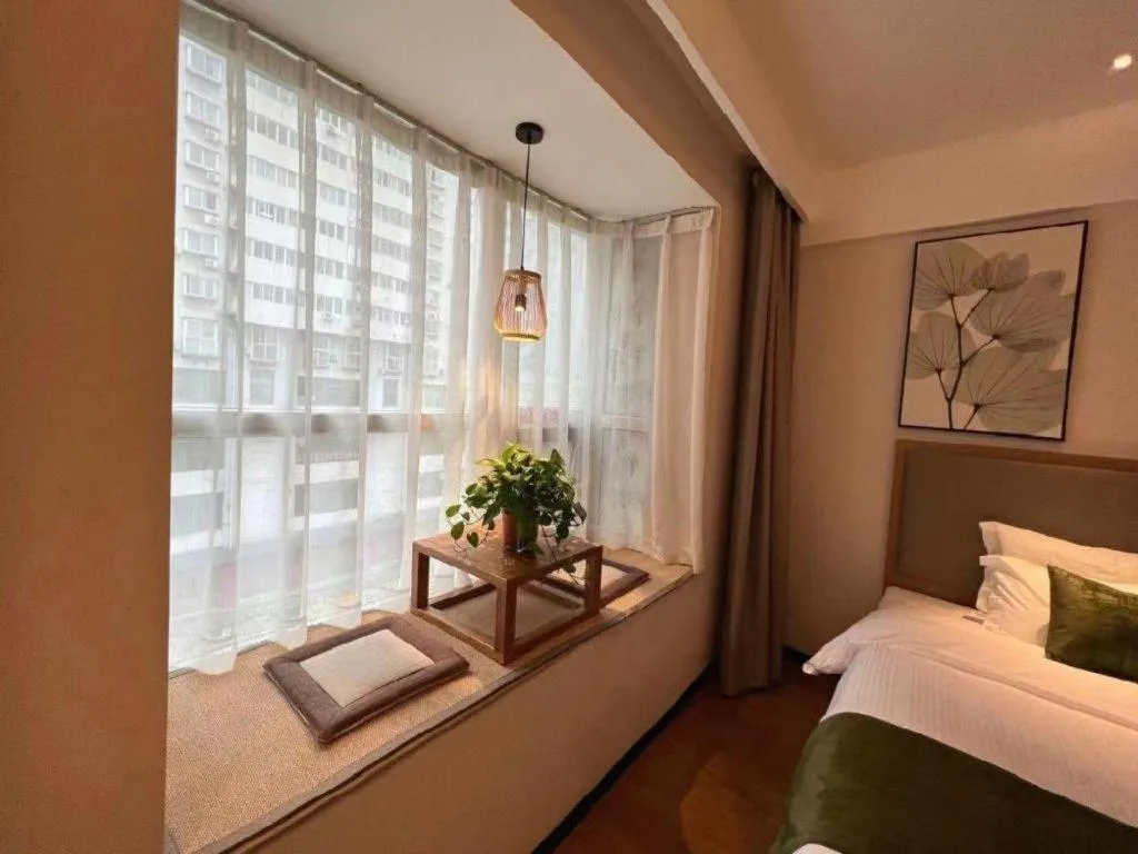 Bed in GreenTree Inn Luoyang Railway Station Wangfujing Wangcheng Park
