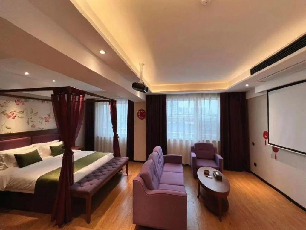 Bed in GreenTree Inn Luoyang Railway Station Wangfujing Wangcheng Park