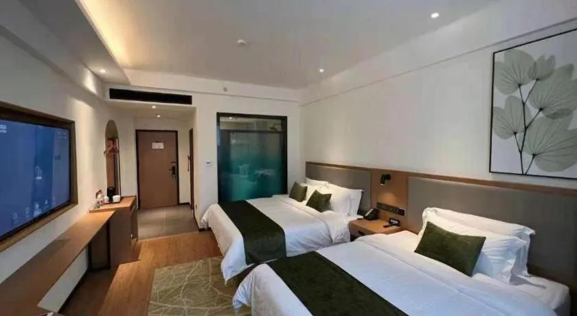 Bed in GreenTree Inn Luoyang Railway Station Wangfujing Wangcheng Park