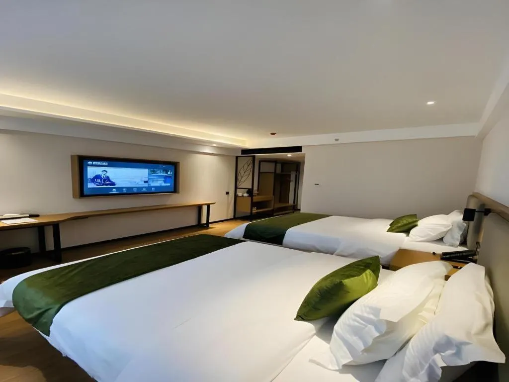 Bed in GreenTree Inn Luoyang Railway Station Wangfujing Wangcheng Park