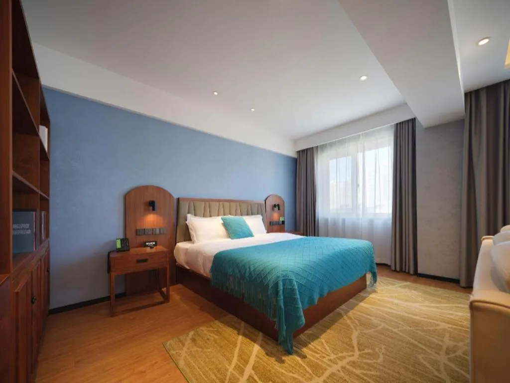 Bed in GreenTree Inn Luoyang Railway Station Wangfujing Wangcheng Park