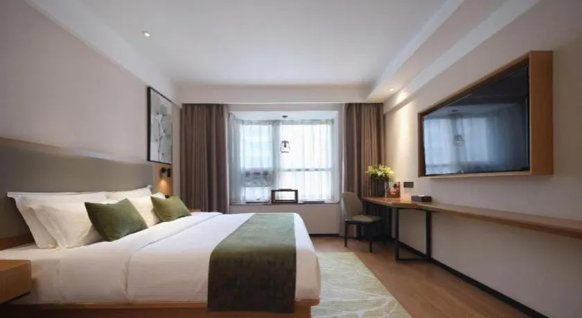 Bed in GreenTree Inn Luoyang Railway Station Wangfujing Wangcheng Park