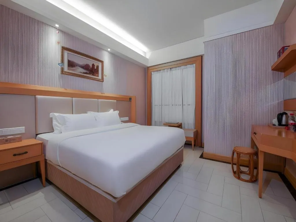 Bed in GreenTree Alliance Hotel Shenzhen Futian District Xiangmi Lake Xiangmei Mountain Metro Station