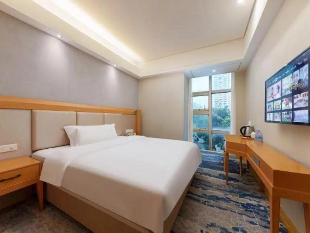 Bed in GreenTree Alliance Hotel Shenzhen Futian District Xiangmi Lake Xiangmei Mountain Metro Station