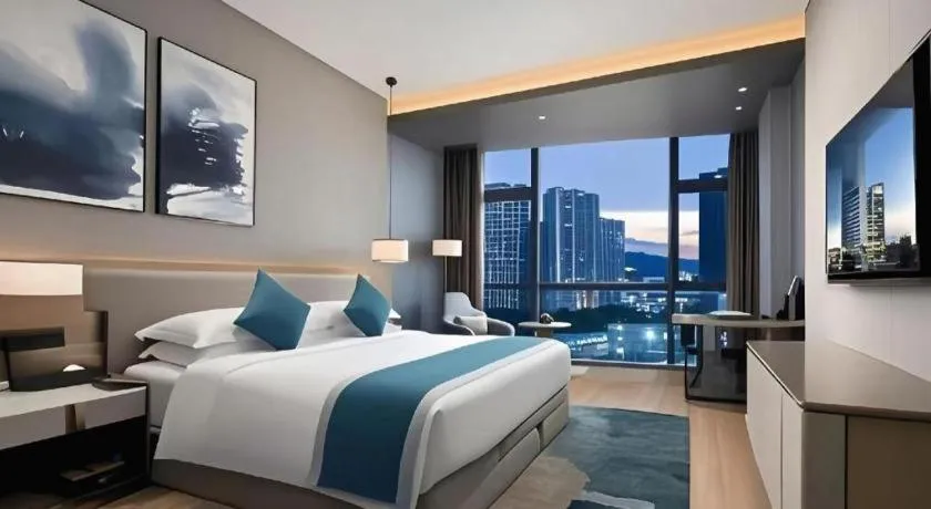 Bed in GreenTree Alliance Hotel Shenzhen Futian District Xiangmi Lake Xiangmei Mountain Metro Station
