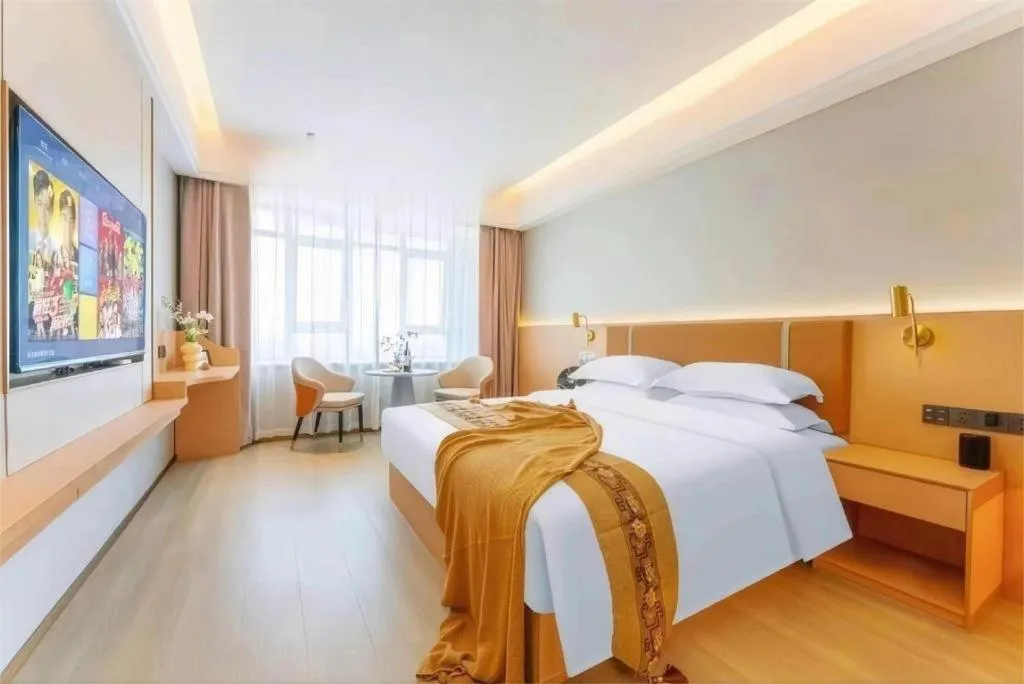 Bed in GreenTree Alliance Hotel Shenzhen Futian District Xiangmi Lake Xiangmei Mountain Metro Station