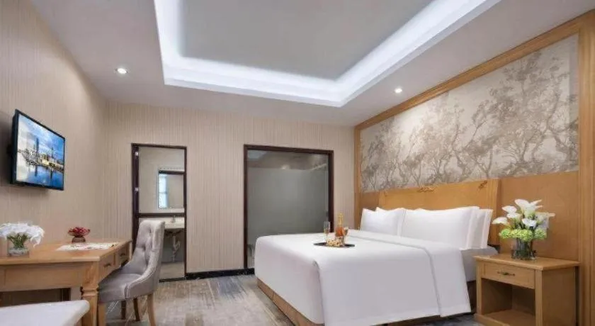 Bed in GreenTree Alliance Hotel Shenzhen Futian District Xiangmi Lake Xiangmei Mountain Metro Station