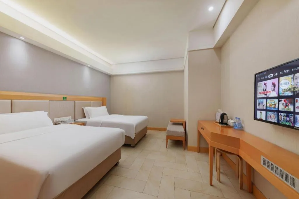 Bed in GreenTree Alliance Hotel Shenzhen Futian District Xiangmi Lake Xiangmei Mountain Metro Station