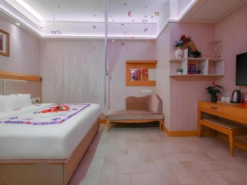 Bed in GreenTree Alliance Hotel Shenzhen Futian District Xiangmi Lake Xiangmei Mountain Metro Station