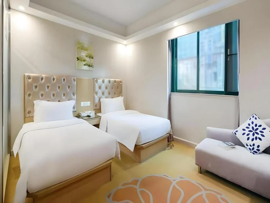 Bed in GreenTree Alliance Hotel Shenzhen Nanshan District Nantou Ancient City Majialong