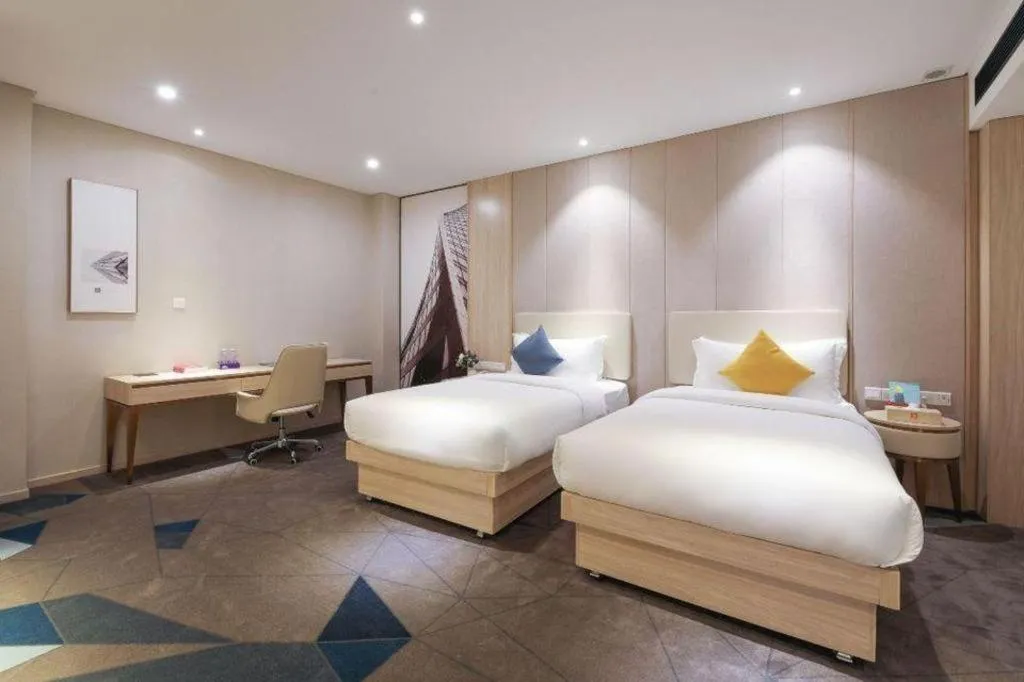Bed in GreenTree Eastern Hotel Shenzhen Nanshan District Qianhai Free Trade Zone Lilin Metro Station