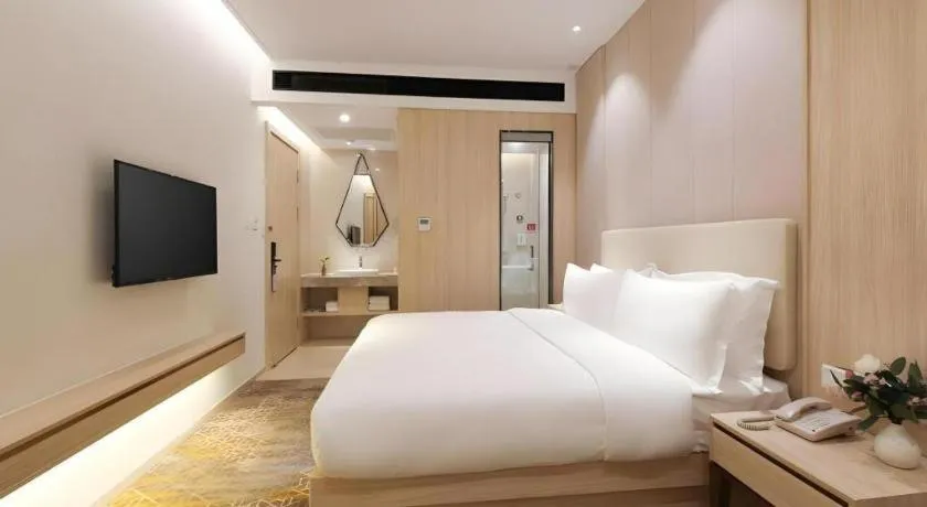 Bed in GreenTree Eastern Hotel Shenzhen Nanshan District Qianhai Free Trade Zone Lilin Metro Station