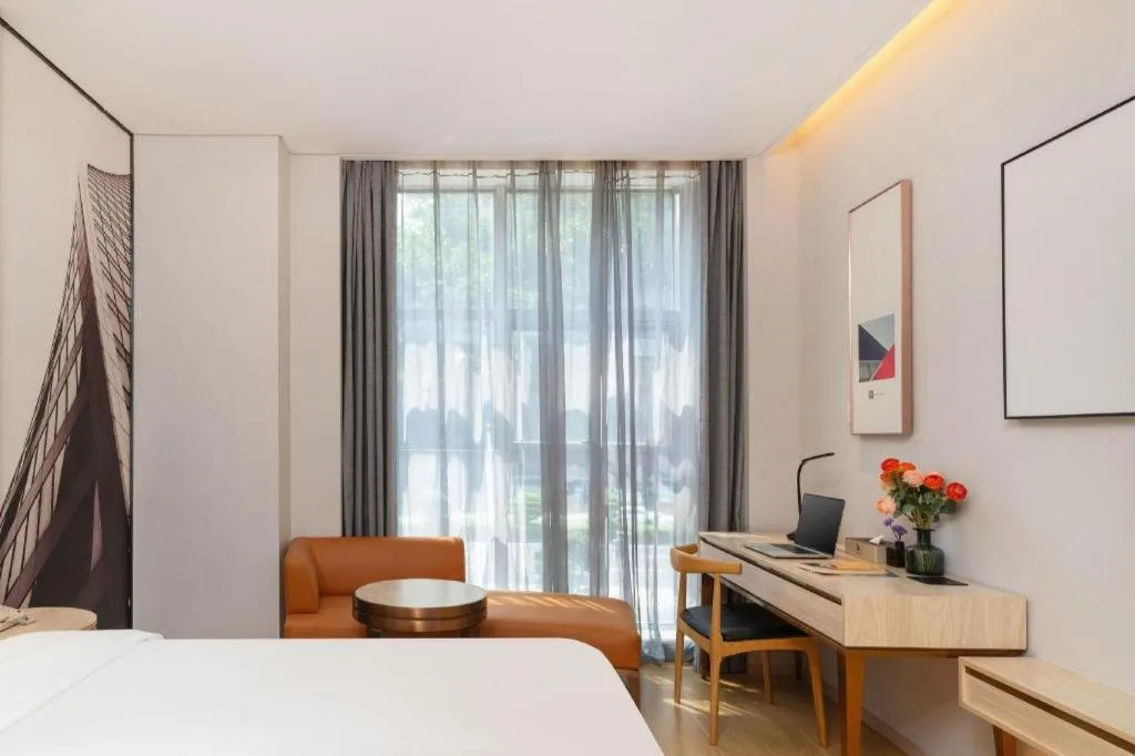 Bed in GreenTree Eastern Hotel Shenzhen Nanshan District Qianhai Free Trade Zone Lilin Metro Station