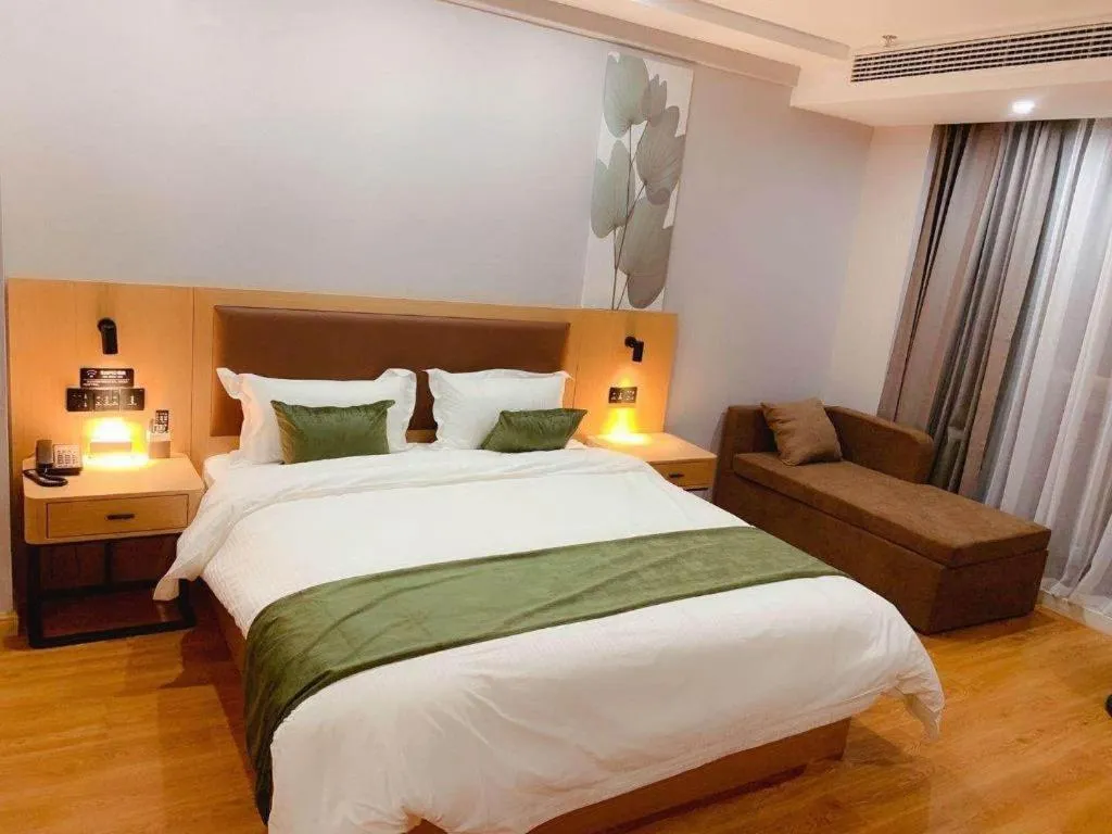 Bed in GreenTree Inn Jiangsu Huai'an Qiangjiangpu District Shuidukou Avenue