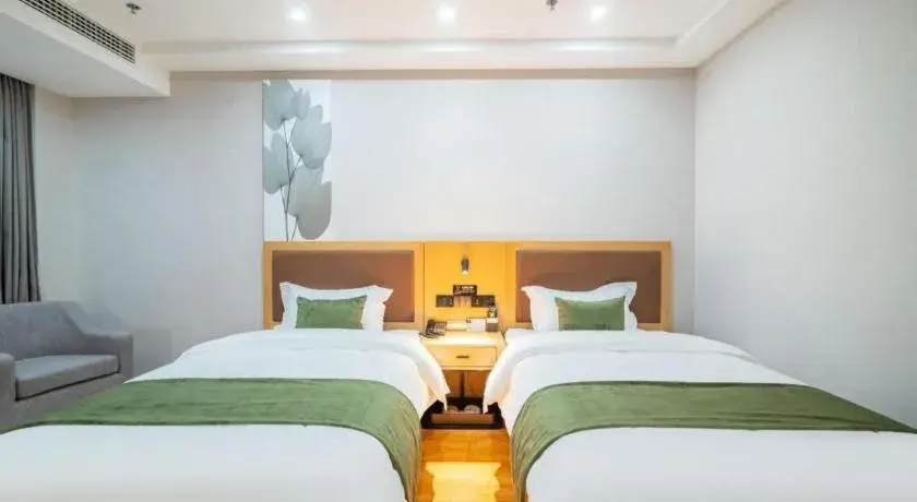 Bed in GreenTree Inn Jiangsu Huai'an Qiangjiangpu District Shuidukou Avenue Bed in GreenTree Inn Jiangsu Huai'an Qiangjiangpu District Shuidukou Avenue