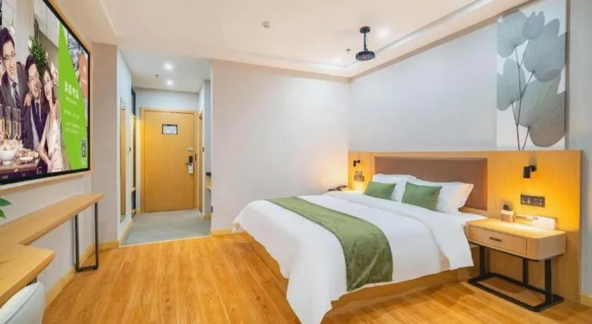Bed in GreenTree Inn Jiangsu Huai'an Qiangjiangpu District Shuidukou Avenue