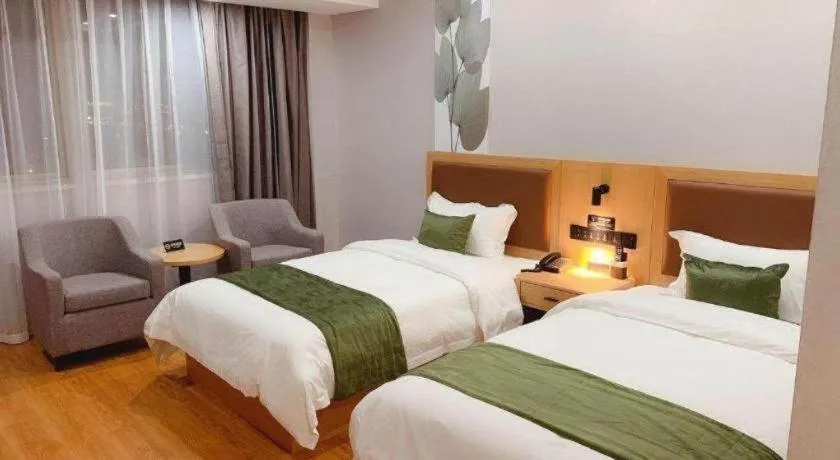 Bed in GreenTree Inn Jiangsu Huai'an Qiangjiangpu District Shuidukou Avenue