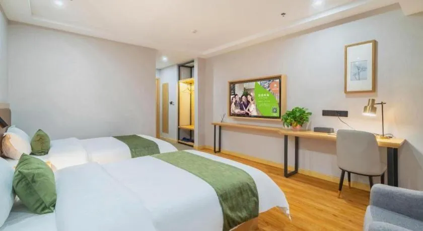 Bed in GreenTree Inn Jiangsu Huai'an Qiangjiangpu District Shuidukou Avenue
