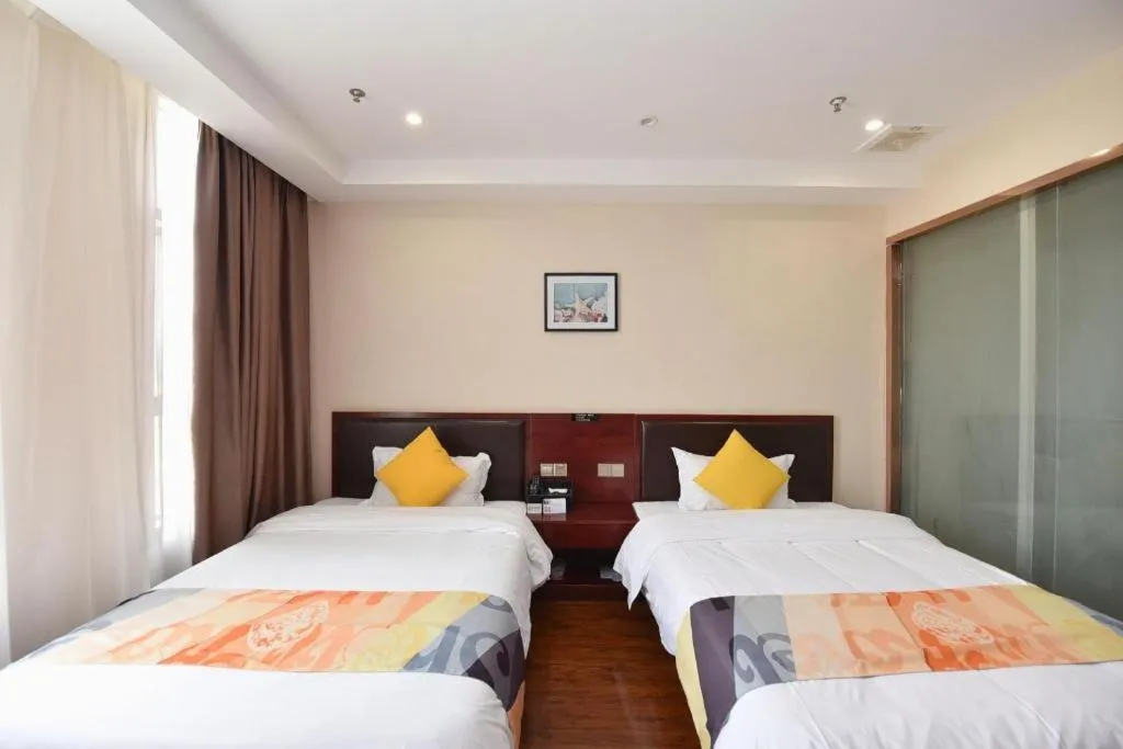 Bed in Shell Hotel Huainan Shou County Passenger Station Yaohai Grand Market