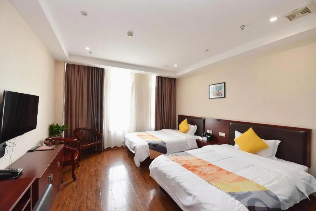 Bed in Shell Hotel Huainan Shou County Passenger Station Yaohai Grand Market