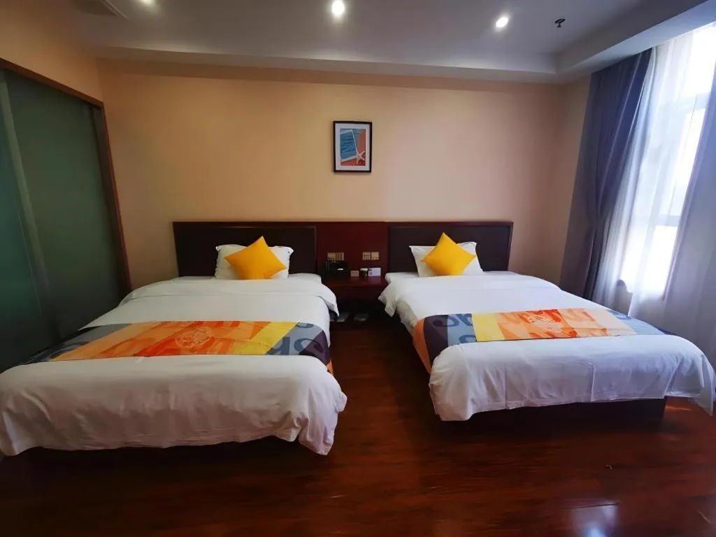 Bed in Shell Hotel Huainan Shou County Passenger Station Yaohai Grand Market