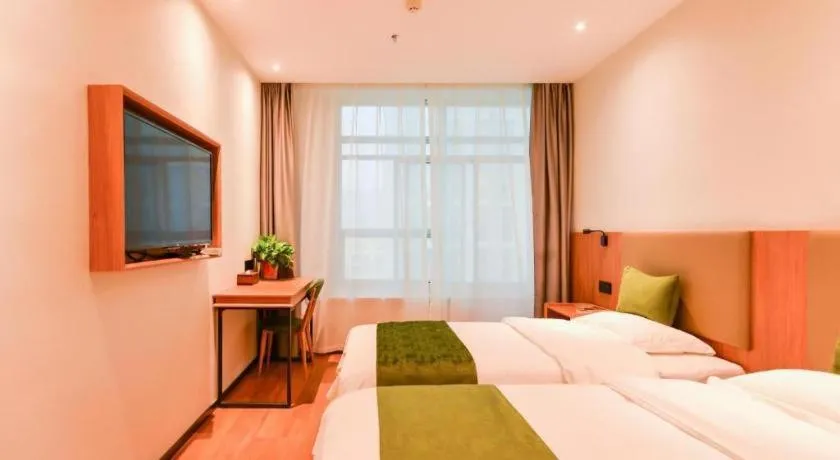 Bed in GreenTree Inn Express Lanzhou West Passenger Station Lanzhou Center