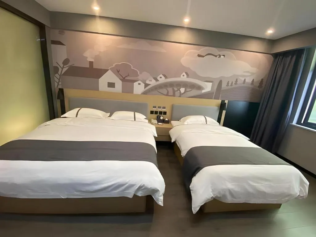 Bed in Thank Inn Jiangxi Nanchang Anyi County Fenghuangshan Industrial Park