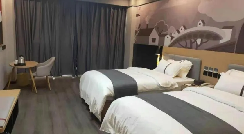 Bed in Thank Inn Jiangxi Nanchang Anyi County Fenghuangshan Industrial Park