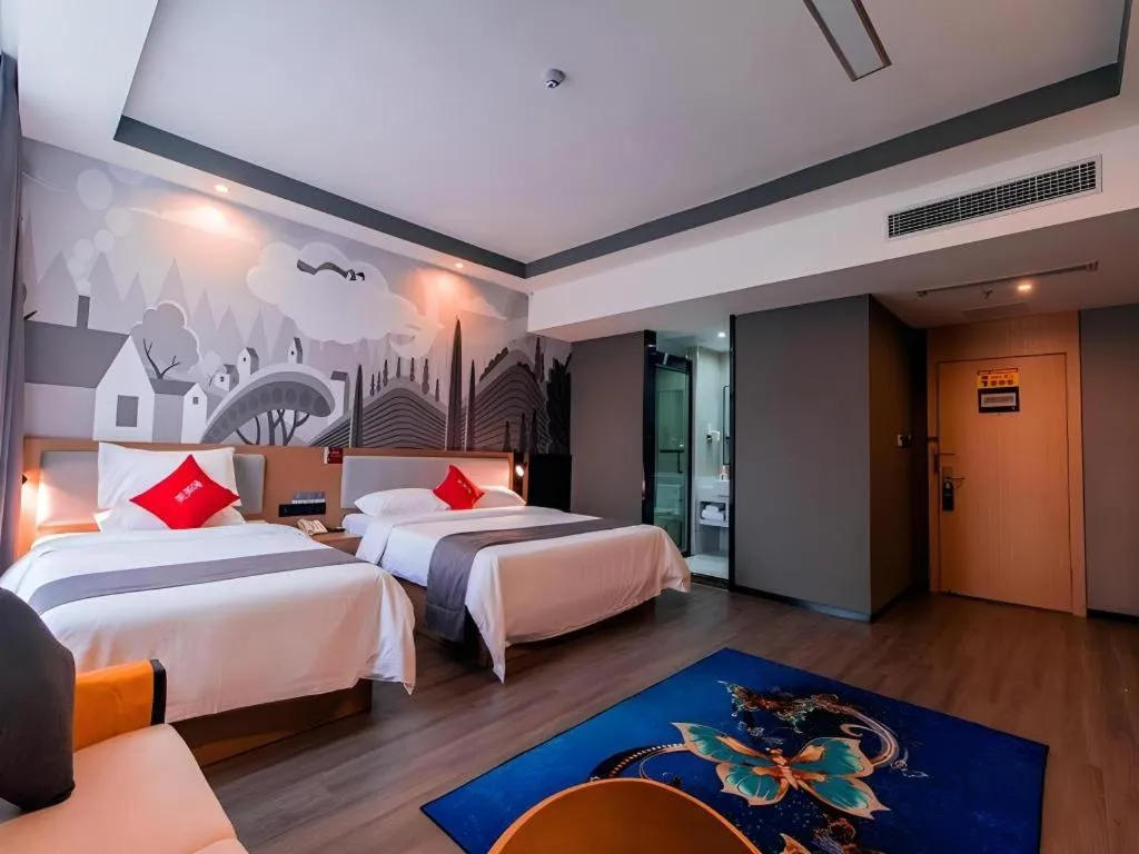 Bed in Thank Inn Guizhou Bijie Qianxi County High-Speed Railway Station