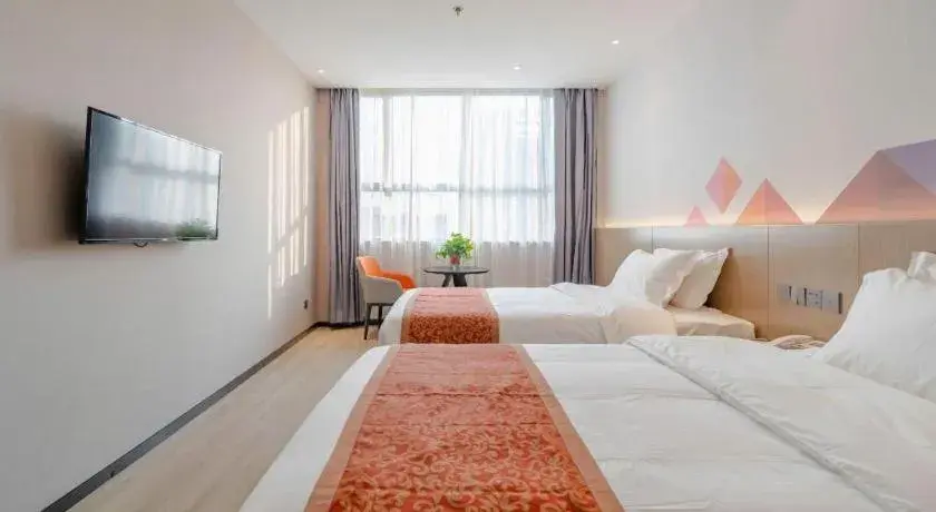 Bed in Borrman Hotel Hefei Yaohai Wanda Linquan East Road Bed in Borrman Hotel Hefei Yaohai Wanda Linquan East Road