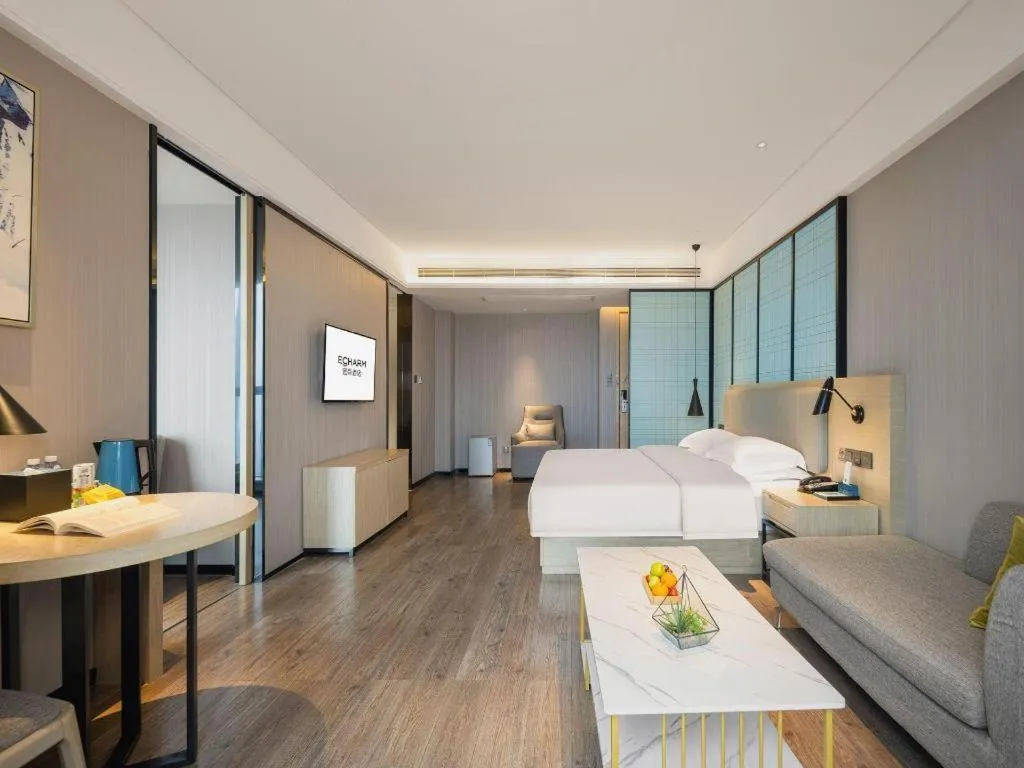 Bed in Echarm Hotel Nanning the MixC Dongmeng Business District