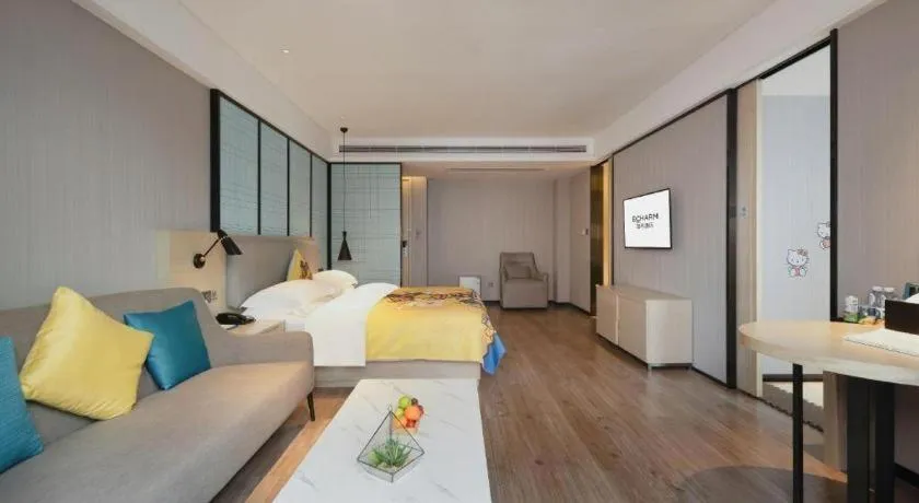 Bed in Echarm Hotel Nanning the MixC Dongmeng Business District