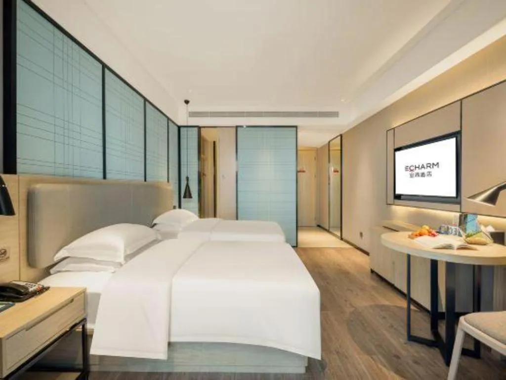 Bed in Echarm Hotel Nanning the MixC Dongmeng Business District